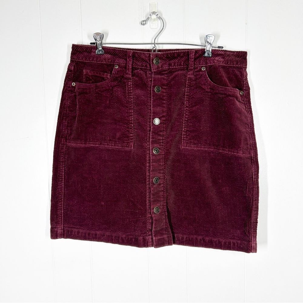 Sonoma Goods for Life Purple Burgundy Corduroy Mini Skirt 10